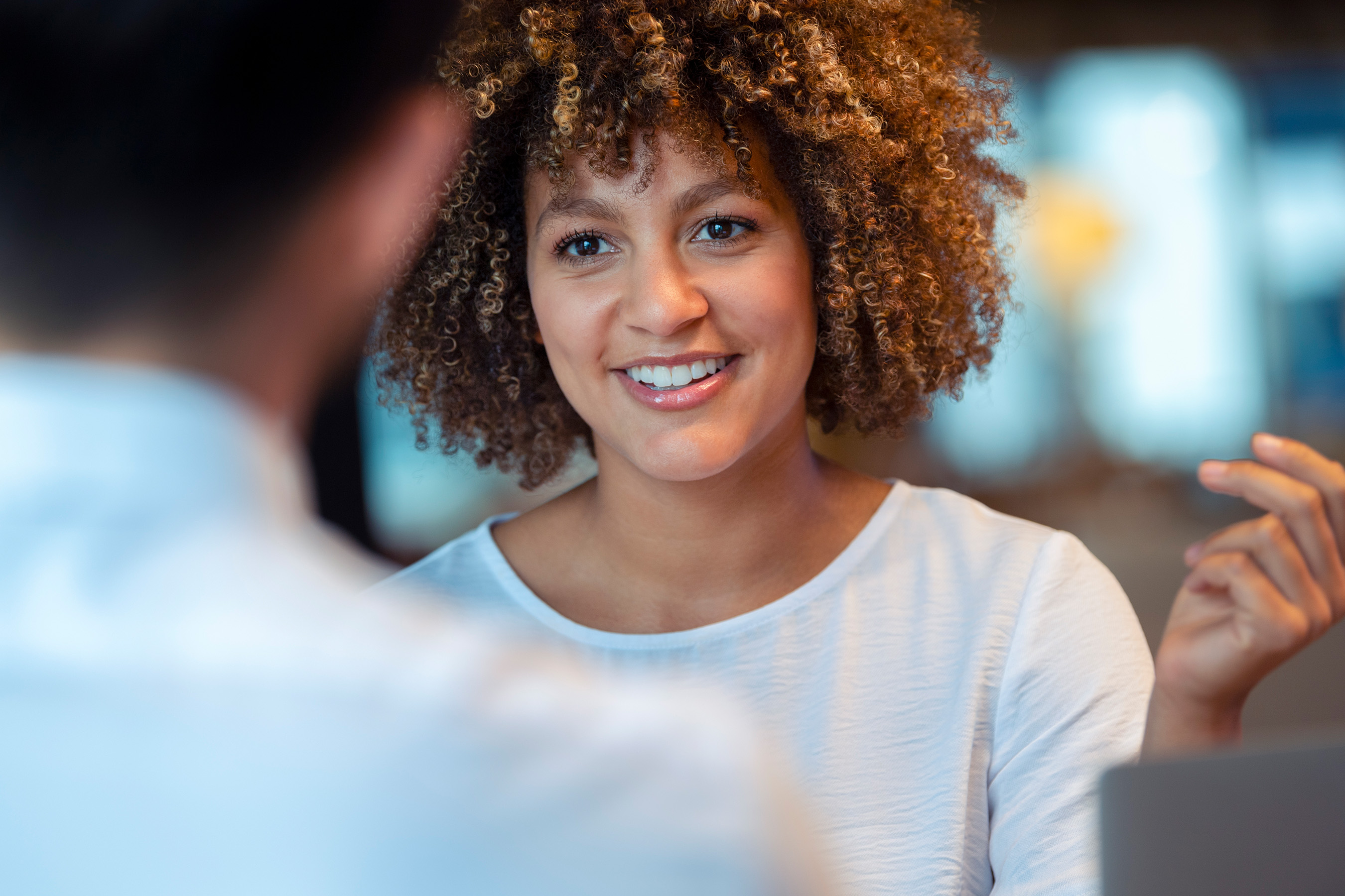 Woman smiling